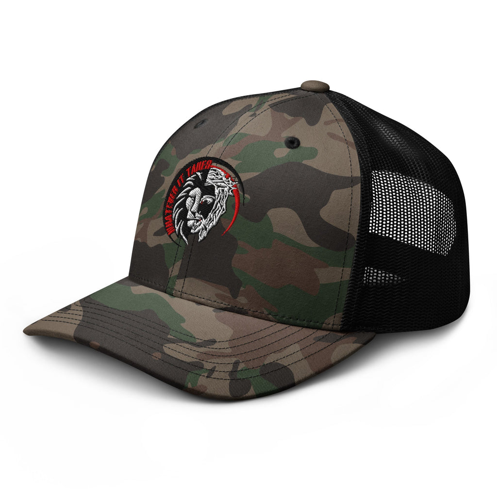 Camouflage - Whatever It Takes - Red Script trucker hat