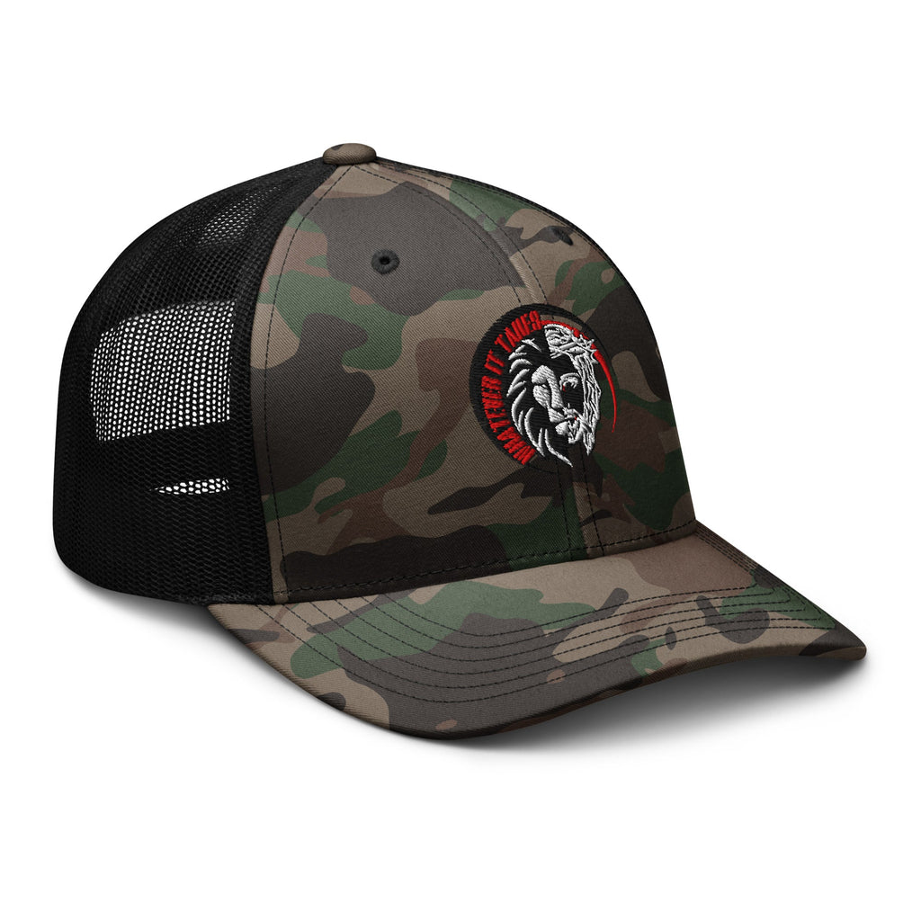 Camouflage - Whatever It Takes - Red Script trucker hat