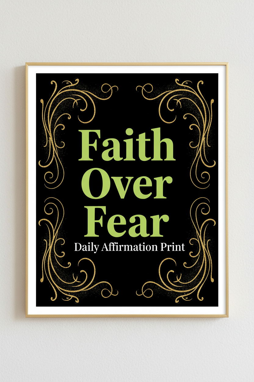 Faith Over Fear Daily Affirmation Print