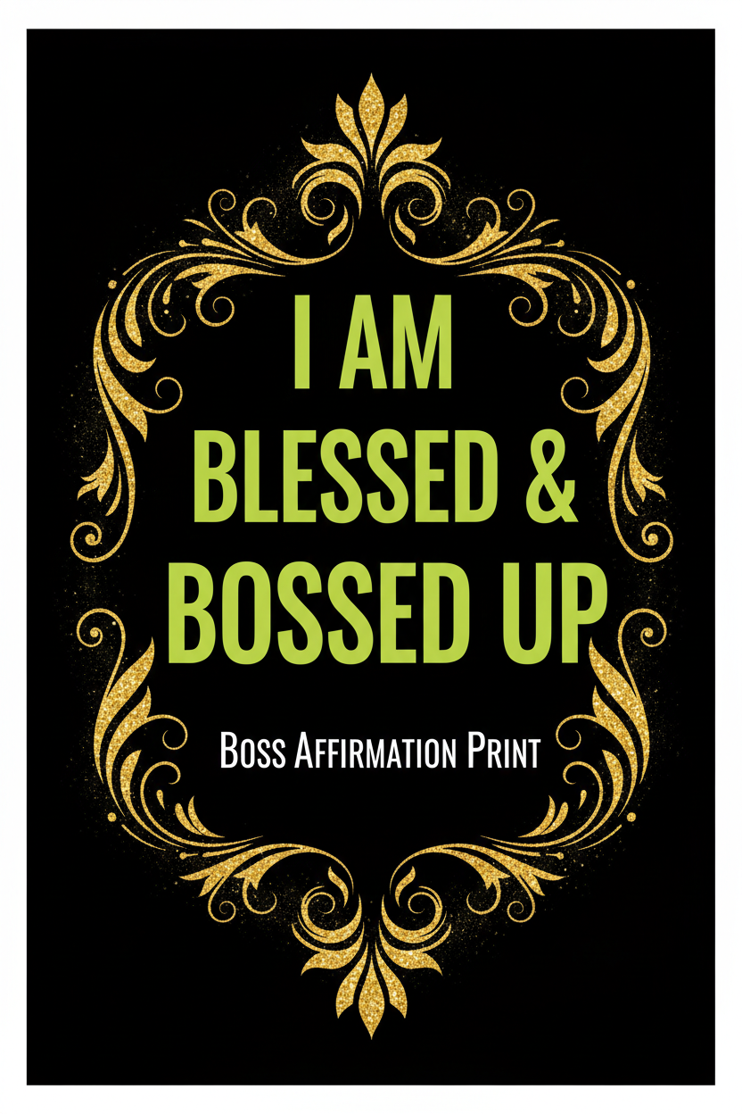 I Am Blessed & Bossed Up Affirmation Print