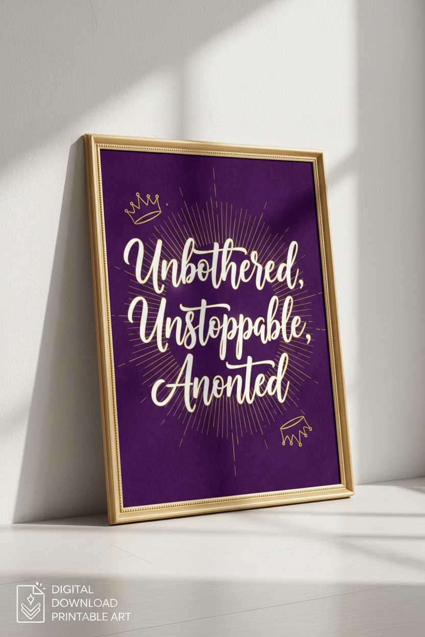 Unbothered Unstoppable Anointed Affirmation Print