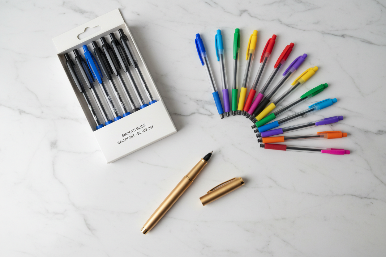 Boss Ink Smooth Ballpoint Pen 5 Pack