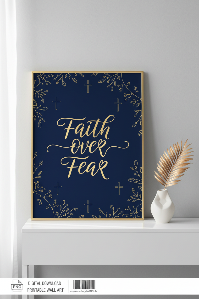 Faith Over Fear Daily Affirmation Print