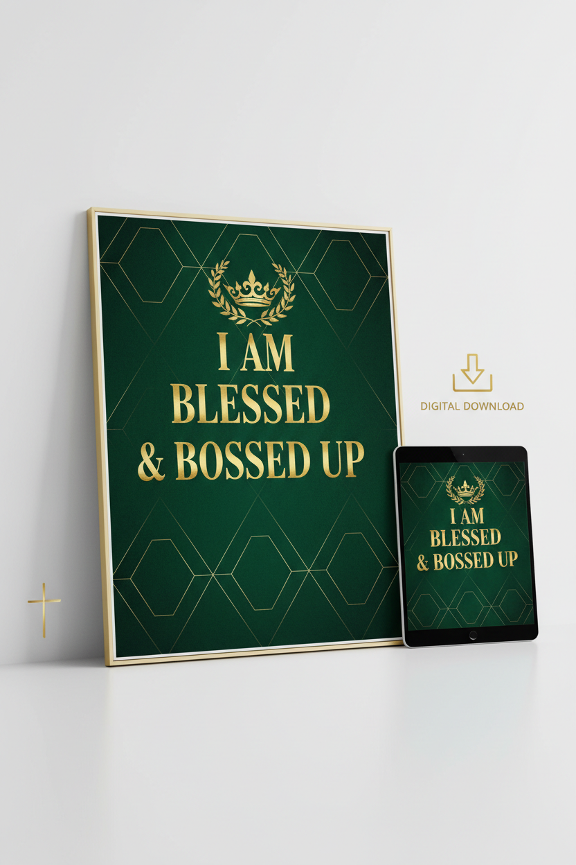 I Am Blessed and Bossed Up Affirmation Print