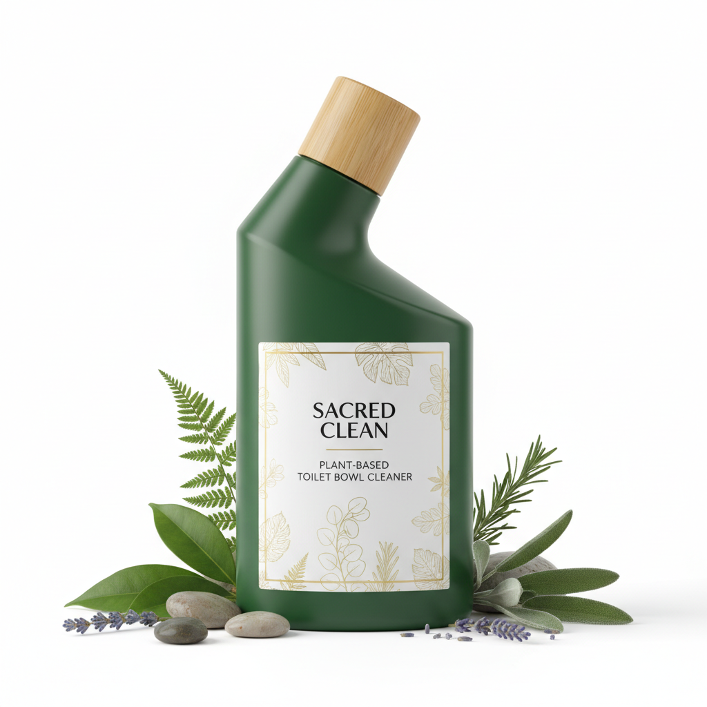 Sacred Clean Plant-Based Toilet Bowl Cleaner natural green bottle