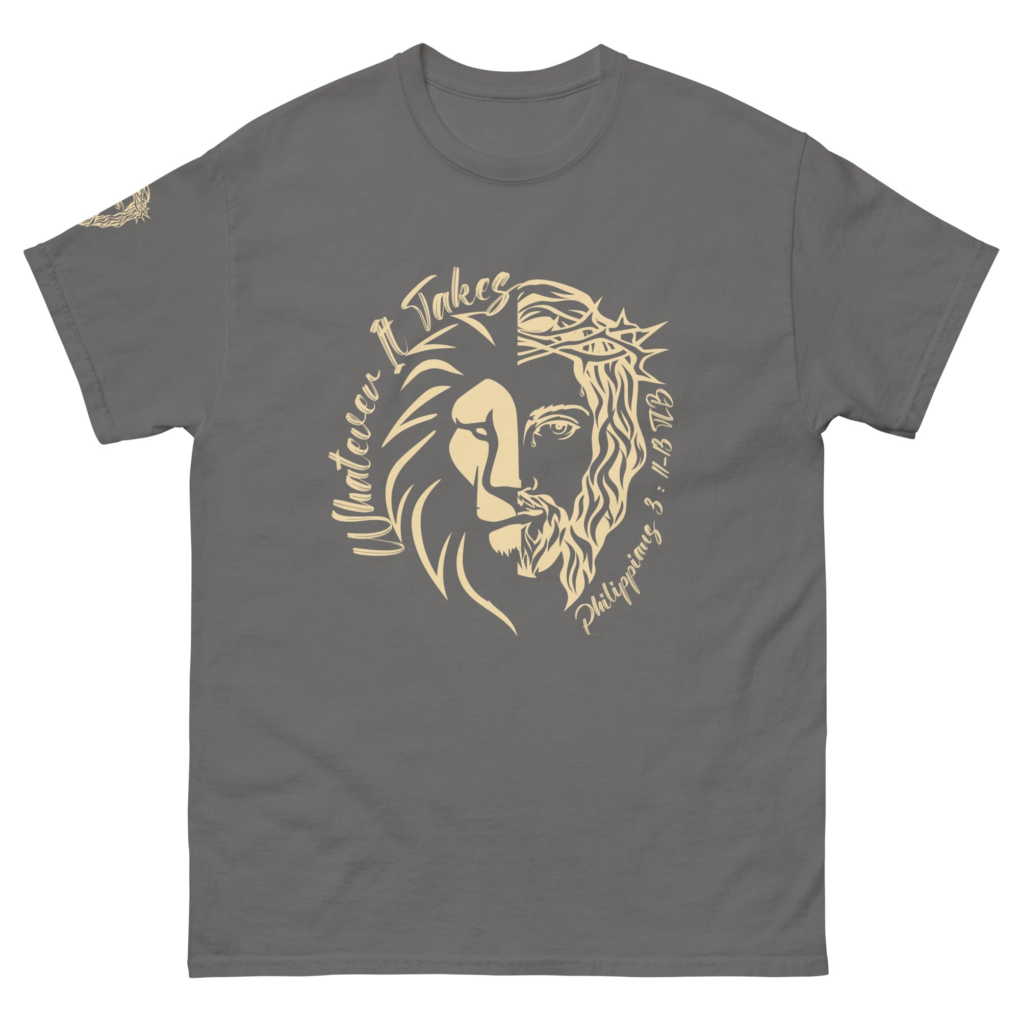 Whatever It Takes - Womens - classic beige on charcoal tee