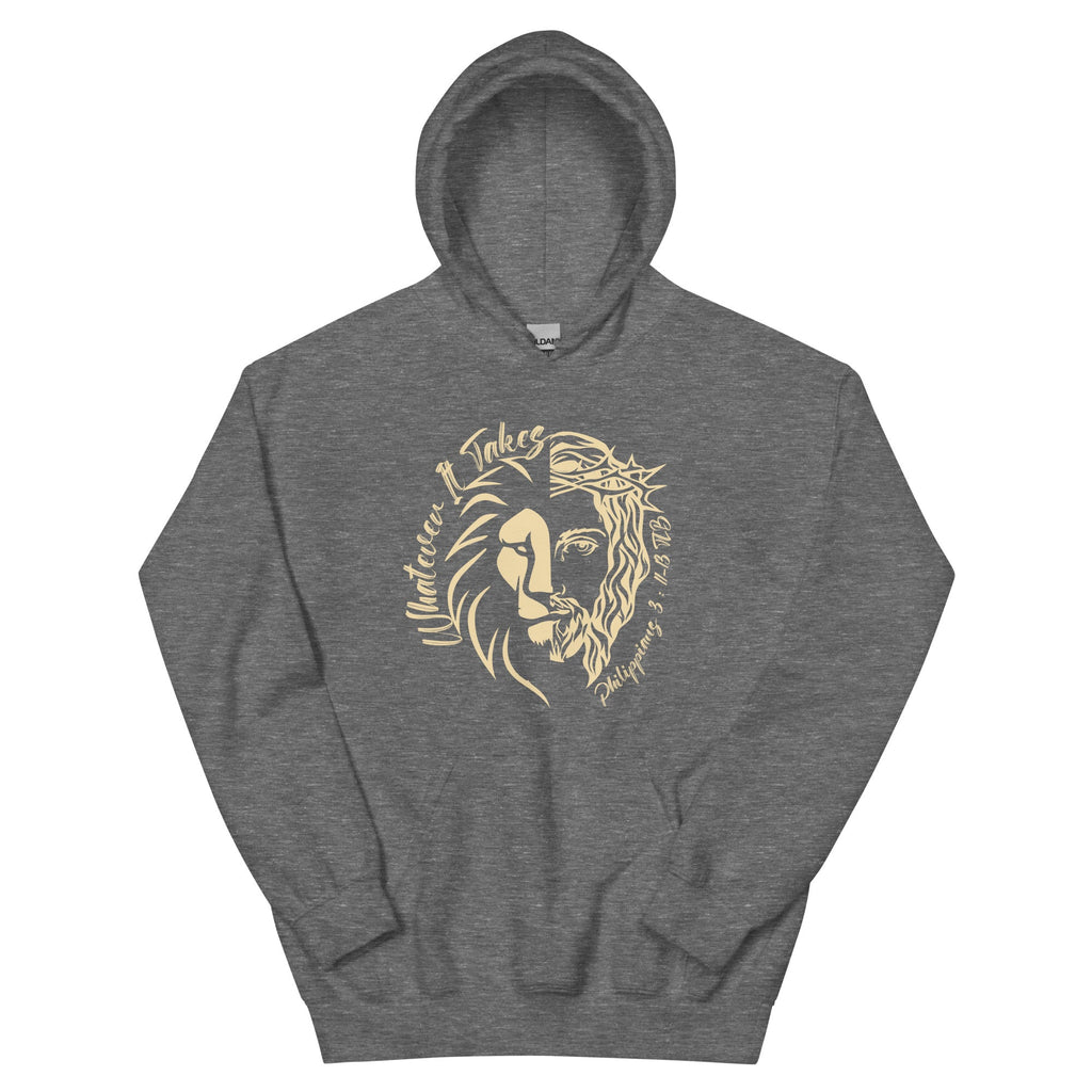 Whatever It Takes - Beige on Charcoal Hoodie