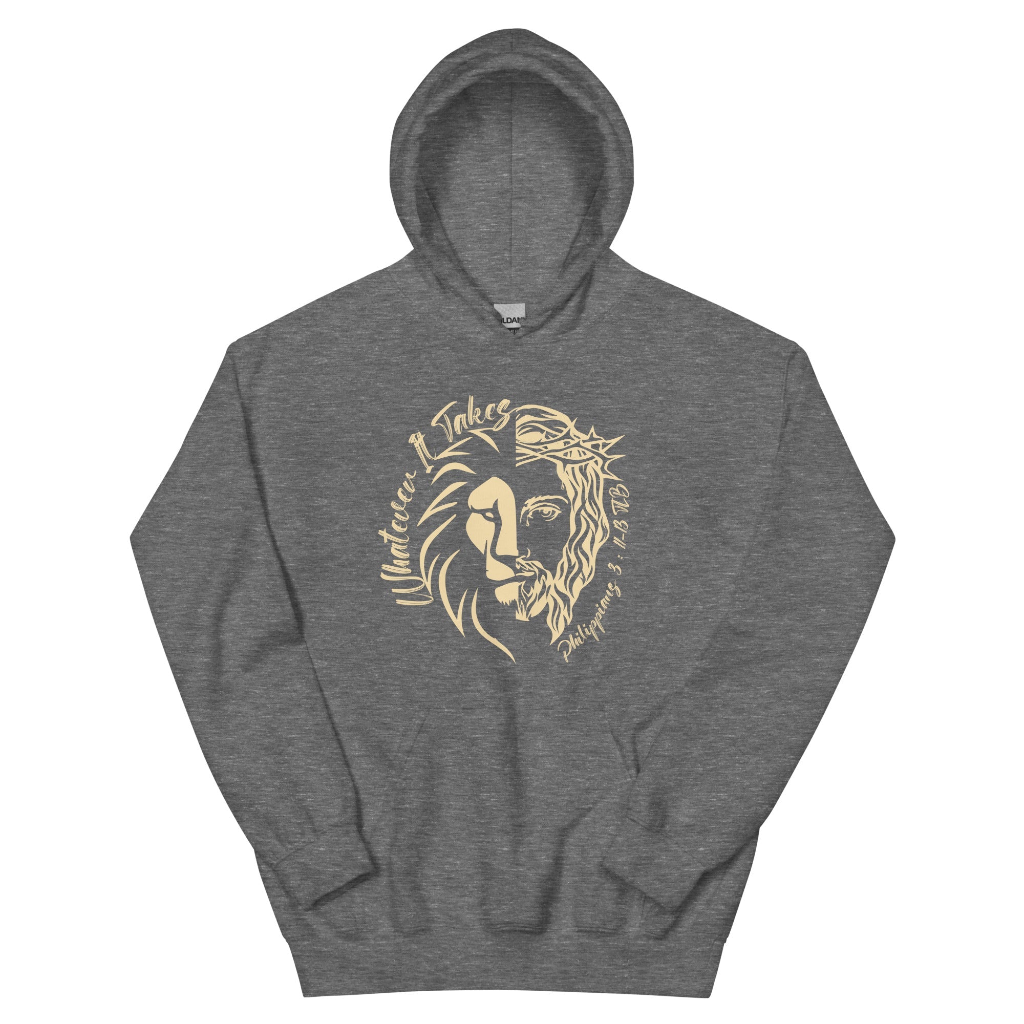 Whatever It Takes - Beige on Charcoal Hoodie