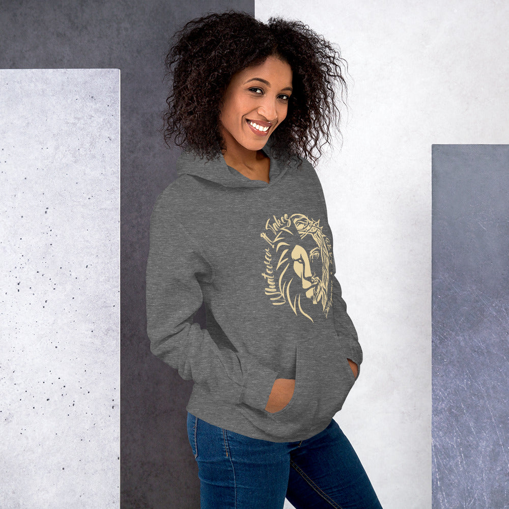Whatever It Takes - Beige on Charcoal Hoodie